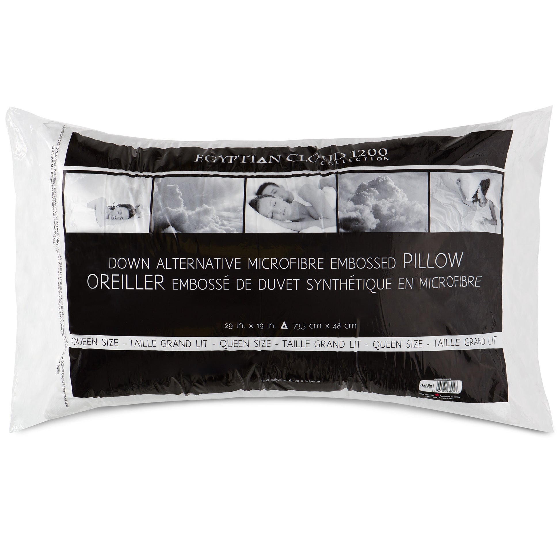 Woven Embossed Hotel Collection Bed Pillow, Queen Size. Designed for Back, Stomach or Side Sleepers, 20x30, White