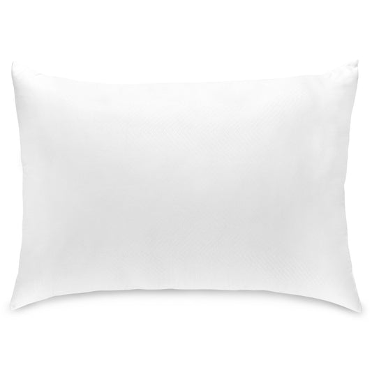 Woven Embossed Hotel Collection Bed Pillow, Queen Size. Designed for Back, Stomach or Side Sleepers, 20x30, White