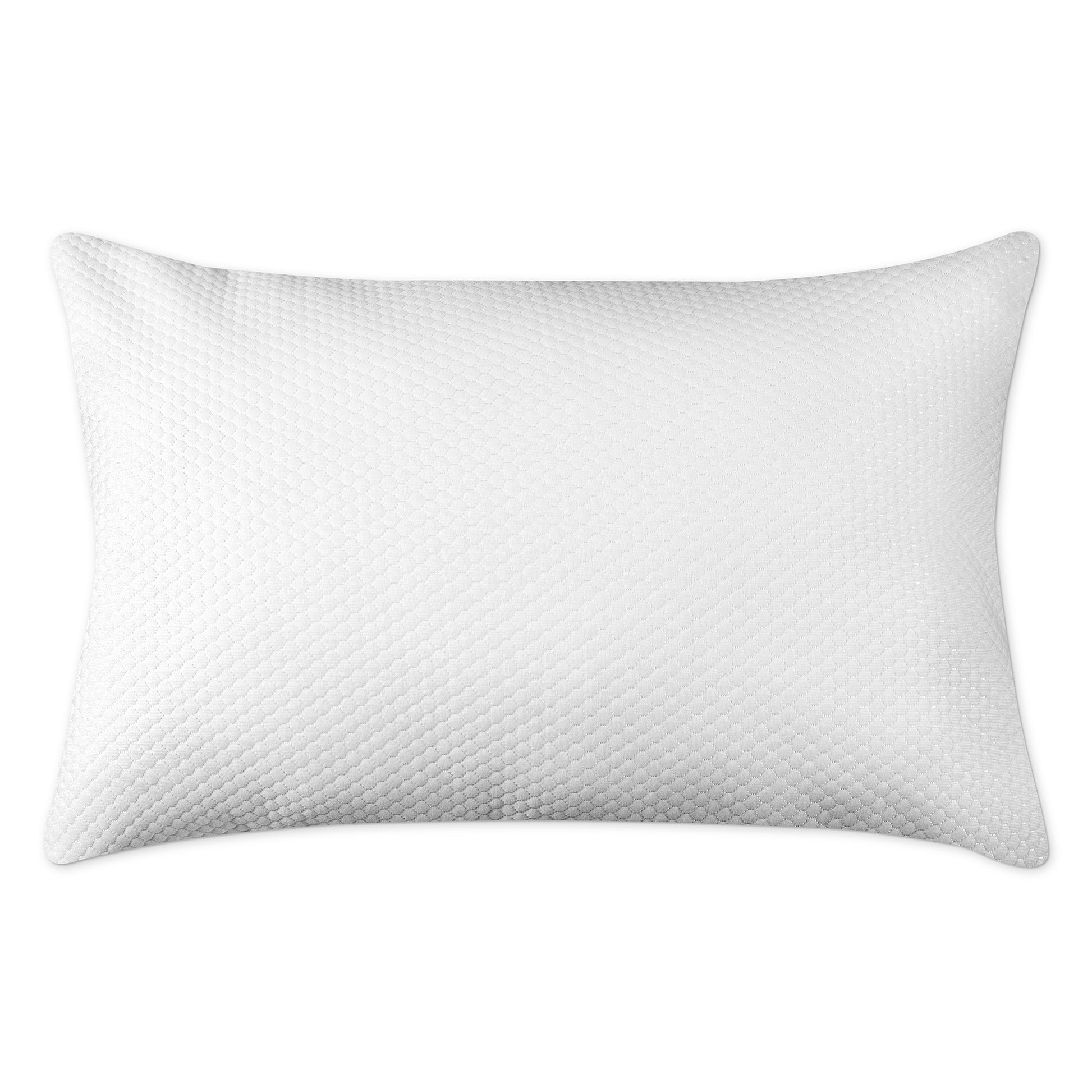 Knitted Antibacterial Cold/Hot Hotel Collection Bed Pillow, Queen Size. Designed for Back, Stomach or Side Sleepers, 30x30, White