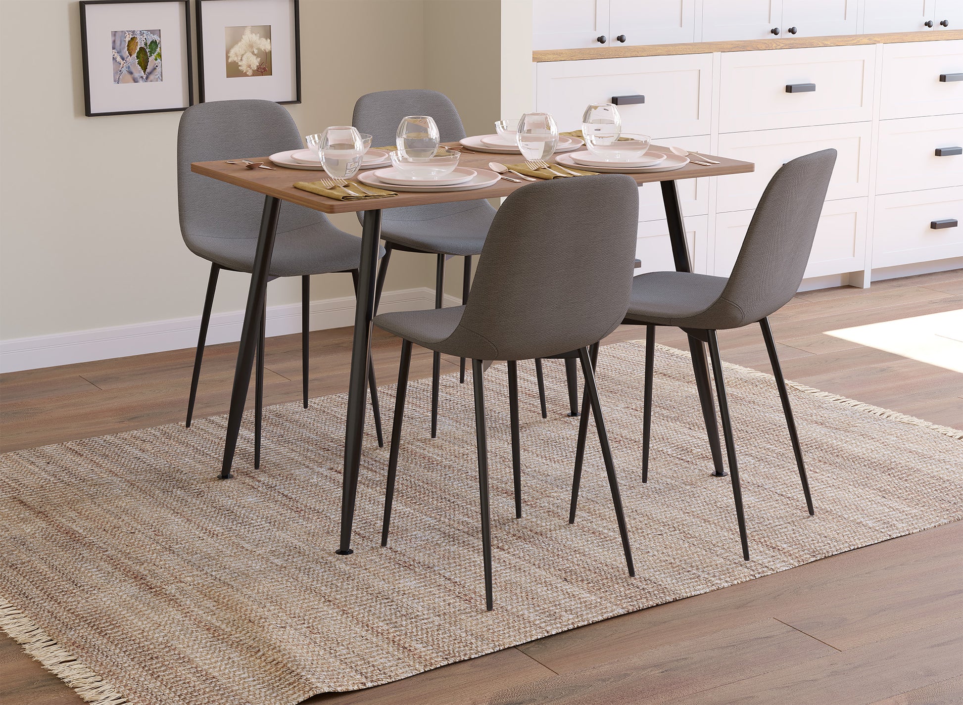 5 Piece Dining Set 1 Table, 4 Chairs