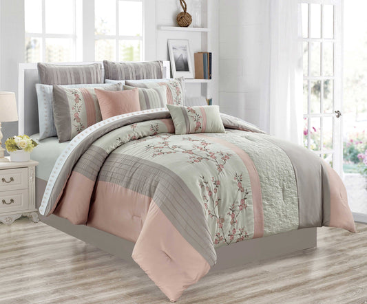 Woven Comforter Bedding Set 7Pcs King Celina