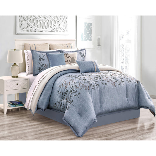 Woven Comforter Bedding Set 7Pcs King Enya