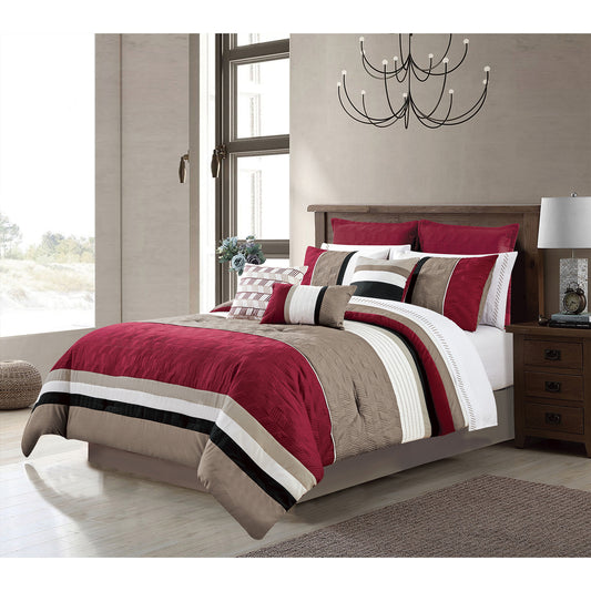 Woven Comforter Bedding Set 7Pcs King Madison