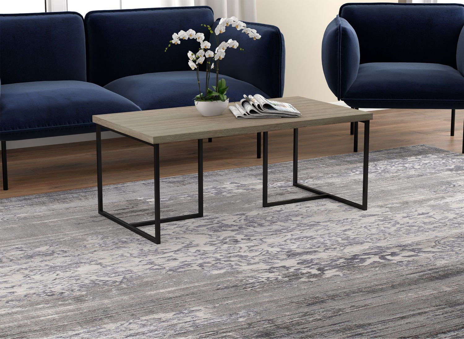 Coffee Table Dark Taupe Black Metal – Decoelegance