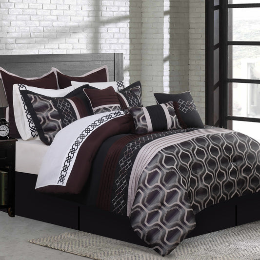 Comforter 7 Piece Set Jacquard King Cole - DecoElegance - Bedding Comforter Set