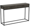 Console Sofa Table Dark Grey Wood Look 2 Drawers Black Metal Base - DecoElegance - Sofa Console Table