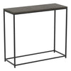 Console Sofa Table Dark Grey Wood Look Black Metal Base - DecoElegance - Sofa Console Table