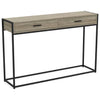 Console Sofa Table Dark Taupe 2 Drawers Black Metal Frame - DecoElegance - Sofa Console Table