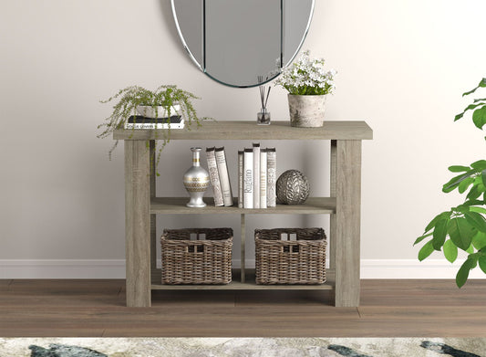 Console Sofa Table Dark Taupe 3 Shelves - DecoElegance - Sofa Console Table