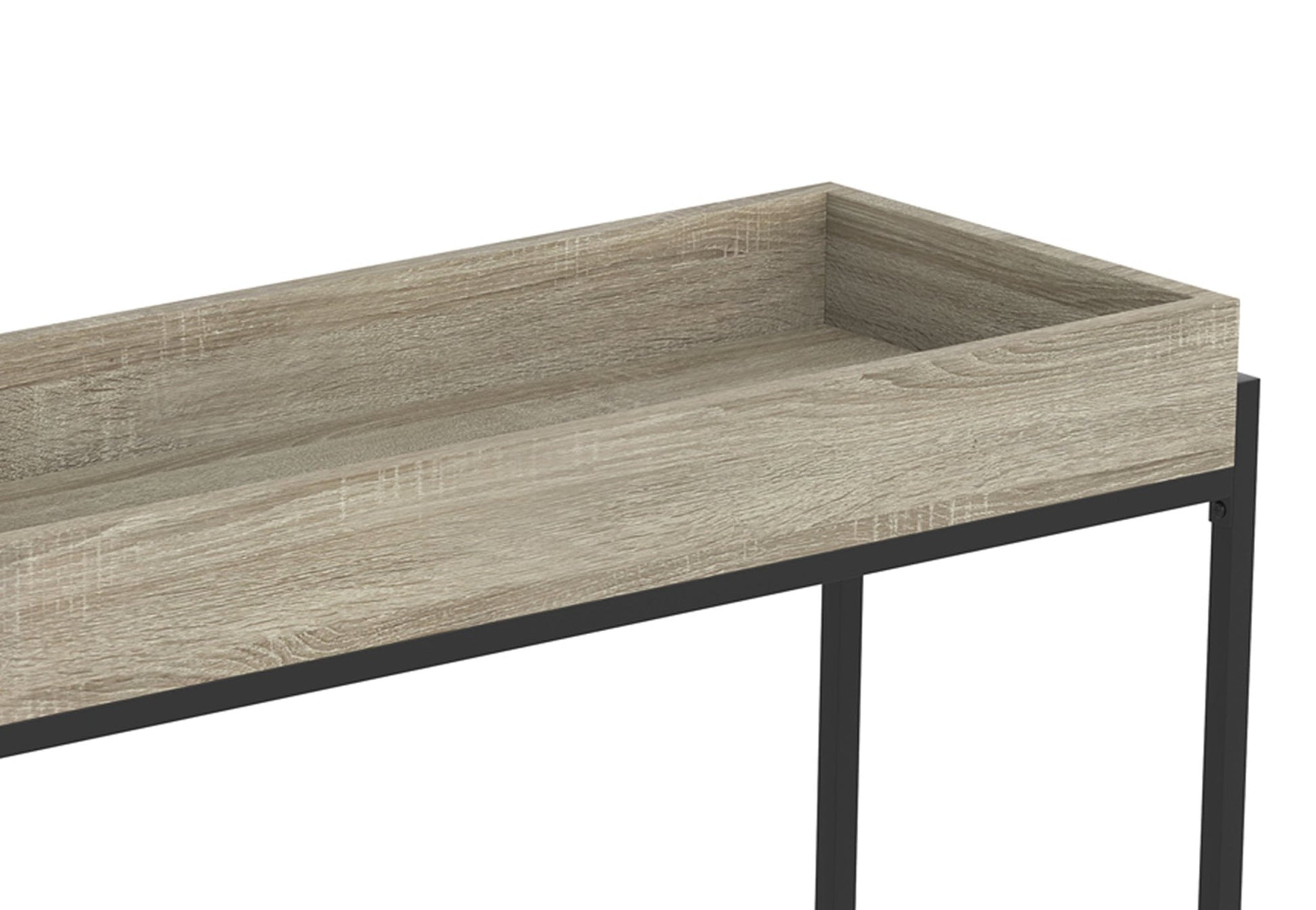 Console Sofa Table Dark Taupe Tray Top - DecoElegance - Sofa Console Table