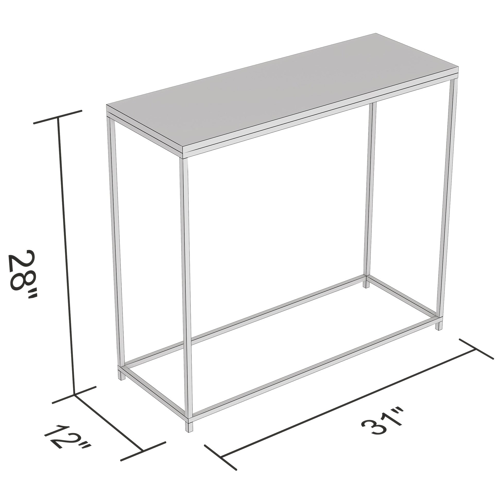 Console Sofa Table Glass Top Black Metal Base - DecoElegance - Sofa Console Table