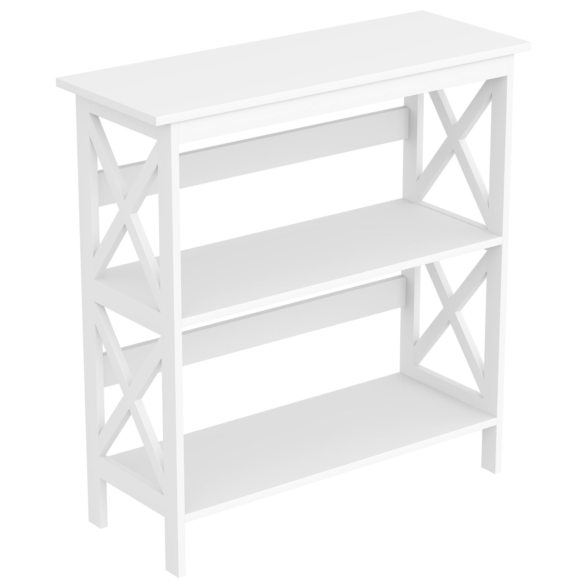Console Sofa Table White 2 Shelves - DecoElegance - Sofa Console Table