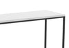 Console Sofa Table White Top Black Metal Base - DecoElegance - Sofa Console Table