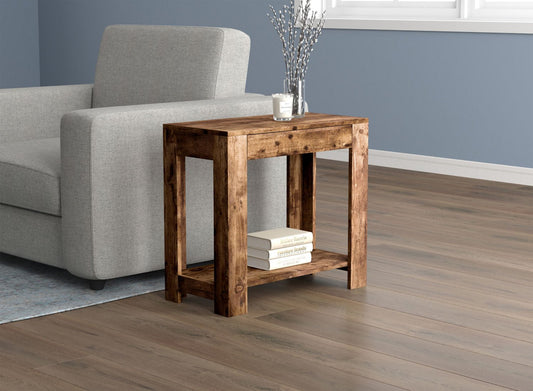 End Accent Table Brown Reclaimed Wood 1 Drawer 1 Shelf - DecoElegance - End Accent Table