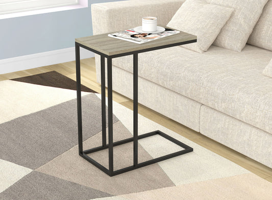 End Accent Table C-Shaped Dark Taupe Black Metal - DecoElegance - End Accent Table