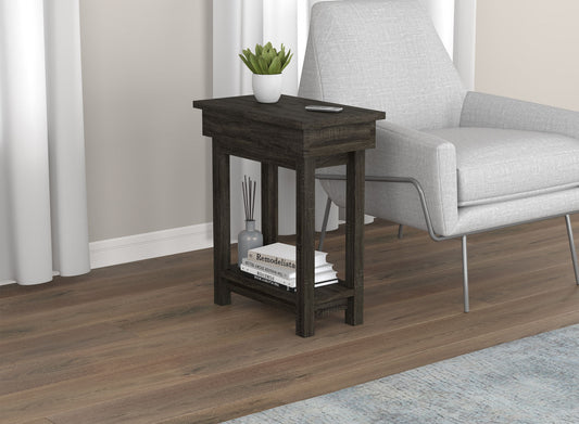 End Accent Table Dark Grey Open Top Drawer - DecoElegance - End Accent Table