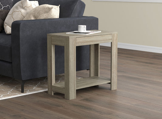 End Accent Table Dark Taupe 1 Drawer 1 Shelf - DecoElegance - End Accent Table