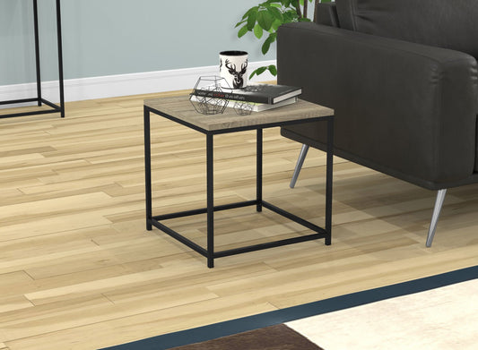 End Accent Table Square Dark Taupe Black Metal - DecoElegance - End Accent Table