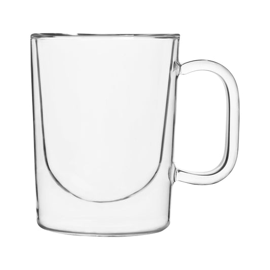 Insulated Double-Wall Glass Coffee Tea Hot or Cold Beverage Mug 2 Piece Set 370ml, Barista - DecoElegance - Coffee & Tea Cups