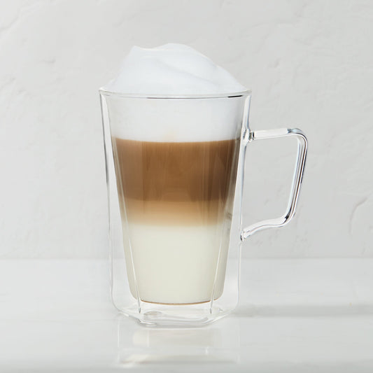 Insulated Double-Wall Glass Coffee Tea Hot or Cold Beverage Mug 2 Piece Set 450ml, Barista - DecoElegance - Coffee & Tea Cups