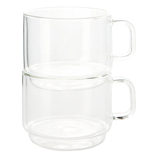 Insulated Double-Wall Glass Coffee Tea Hot or Cold Beverage Mug 2 Piece Set 500ml, Barista - DecoElegance - Coffee & Tea Cups