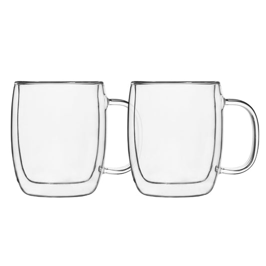 Insulated Double-Wall Glass Coffee Tea Hot or Cold Beverage Mug 4 Piece Set 250ml, Barista - DecoElegance - Coffee & Tea Cups