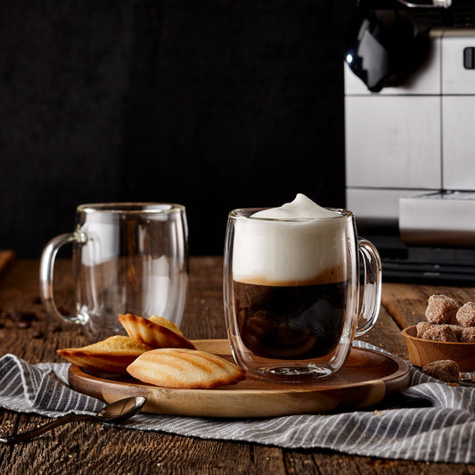 Insulated Double-Wall Glass Coffee Tea Hot or Cold Beverage Mug 4 Piece Set 250ml, Barista - DecoElegance - Coffee & Tea Cups