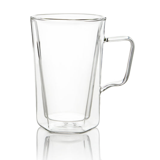 Insulated Double-Wall Glass Coffee Tea Hot or Cold Beverage Mug 4 Piece Set 450ml, Barista - DecoElegance - Coffee & Tea Cups
