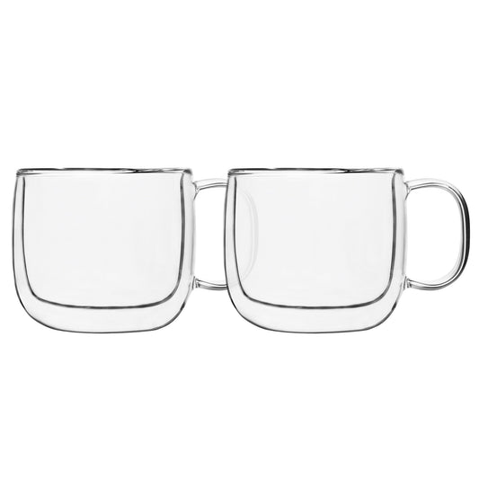 Insulated Double-Wall Glass Coffee Tea Hot or Cold Beverage Mug 4 Piece Set 475ml, Barista - DecoElegance - Coffee & Tea Cups