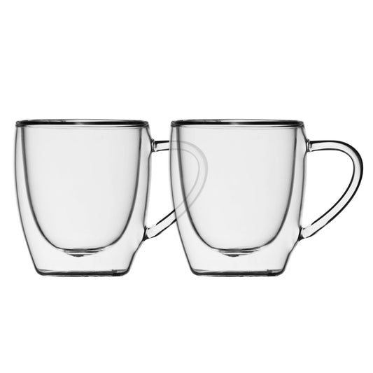 Insulated Double-Wall Glass Coffee Tea Hot or Cold Beverage Mug 4 Piece Set 75ml, Barista - DecoElegance - Coffee & Tea Cups