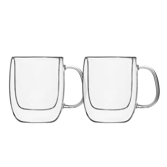 Insulated Double-Wall Glass Coffee Tea Hot or Cold Beverage Mug 4 Piece Set 80ml, Barista - DecoElegance - Coffee & Tea Cups