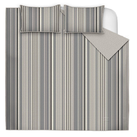 Quilt Solid 2 Piece Set Twin Game Night Collection Black/Taupe - DecoElegance - Bedding Quilt Set