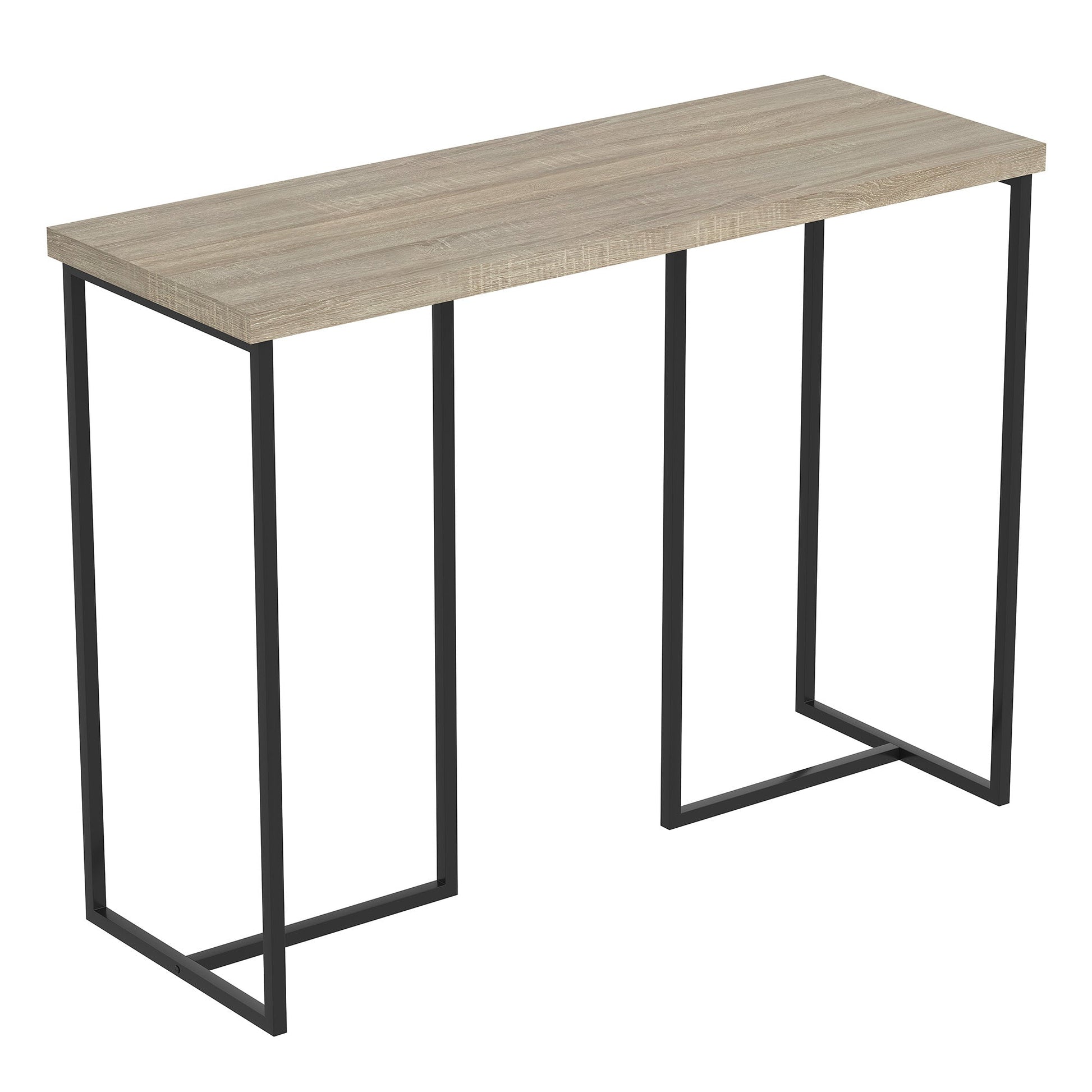 Refined 39" Console Table with Dark Taupe Top and Black Metal Frame - DecoElegance - Sofa Console Table