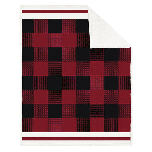 Super Soft Printed Blanket Throw Sherpa Home Decor Bedding 48X60 Buffalo Plaid Knit - DecoElegance - Blanket Throw Home Bedding