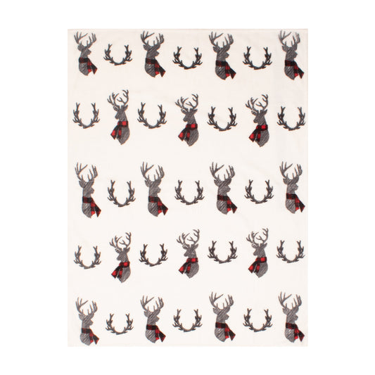 Super Soft Printed Knitted Blanket Throw Sherpa Home Decor Bedding Scarf Deer Shield - DecoElegance - Blanket Throw Home Bedding