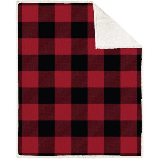 Super Soft Printed Reversible Blanket Throw Sherpa Home Decor Bedding 48X60 Winter Plaid - DecoElegance - Blanket Throw Home Bedding