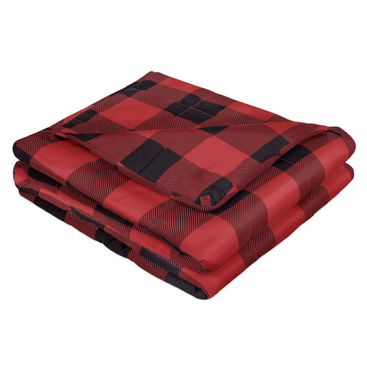 Super Soft Woven Weighted Blanket Throw Home Decor Bedding 48x72 Black and Red - DecoElegance - Blanket Throw Home Bedding