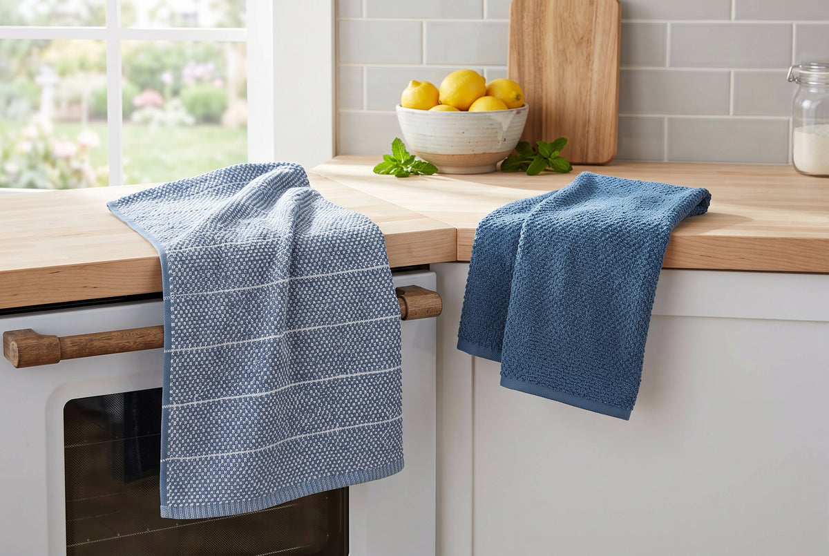 Linges à vaisselle denim, 41 x 61 cm, en situation dans une cuisine – vue 3