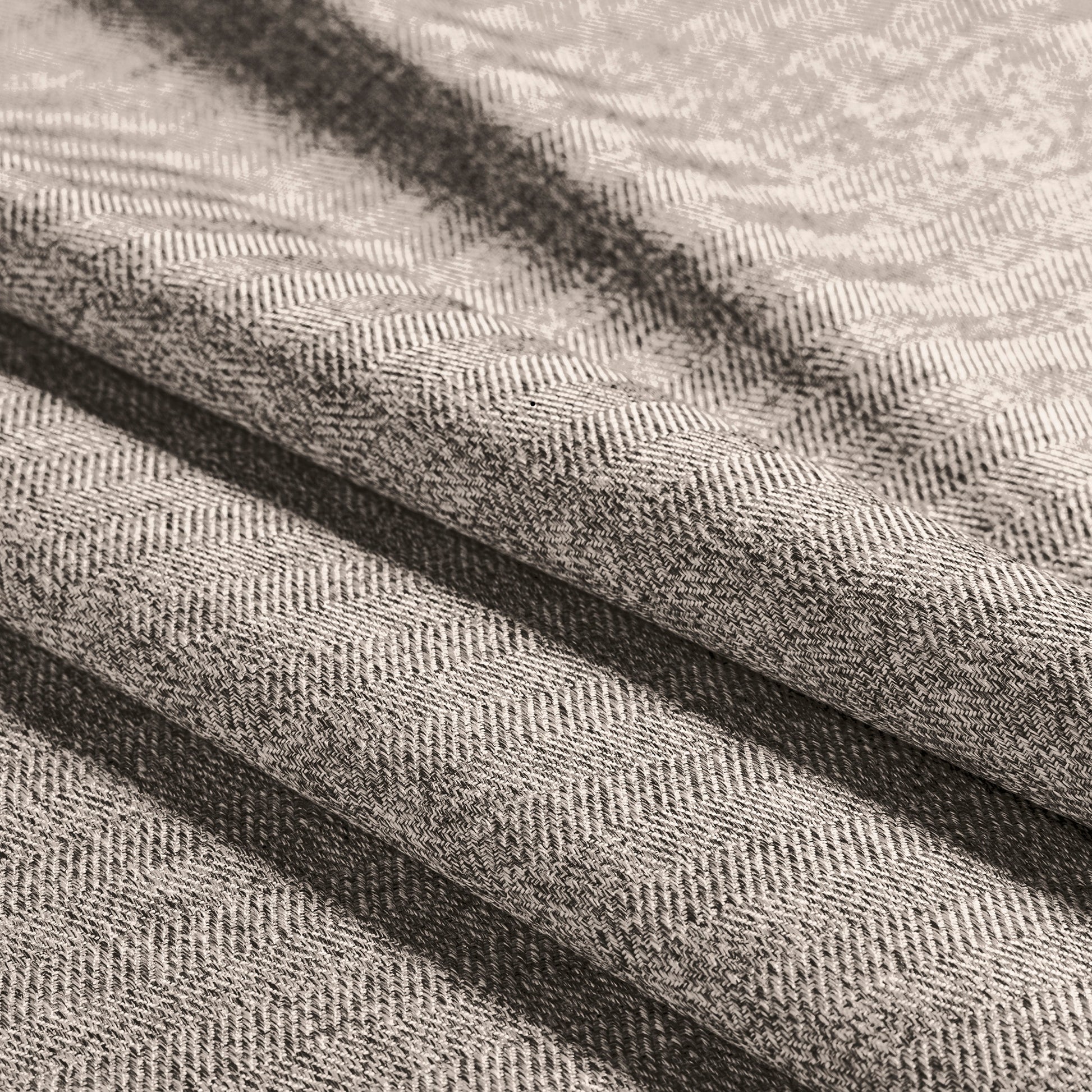Herringbone Woven Room Darkening Grommet Curtain Panel - 52 x 84 inches - Taupe