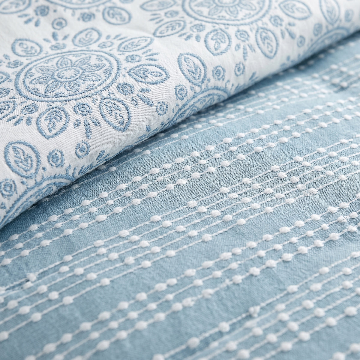 Texture du jacquard découpé à médaillons Isabelle, gros plan