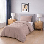 Printed comforter set, 2 piece, twin, style 58369.2T.01, on a made bed