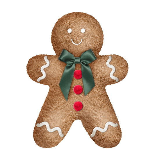 Teddy Fabric Shaped Cushion Gingerbread Man