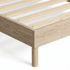 Queen platform bed frame in natural oak-look finish, bedroom styling view 5