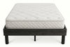 Queen platform bed frame in black wood-grain finish, bedroom styling view 4