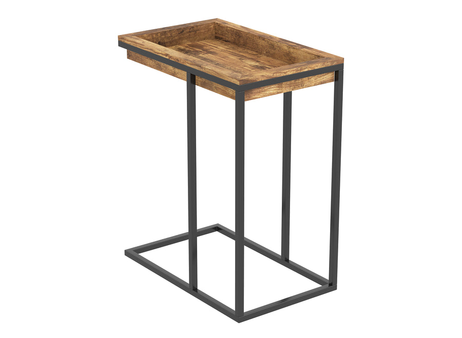 C-shaped end table with sunken tray top