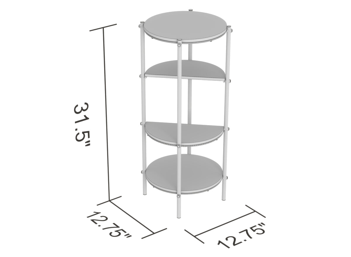 Table d'appoint étagère ronde à 4 niveaux, dimensions