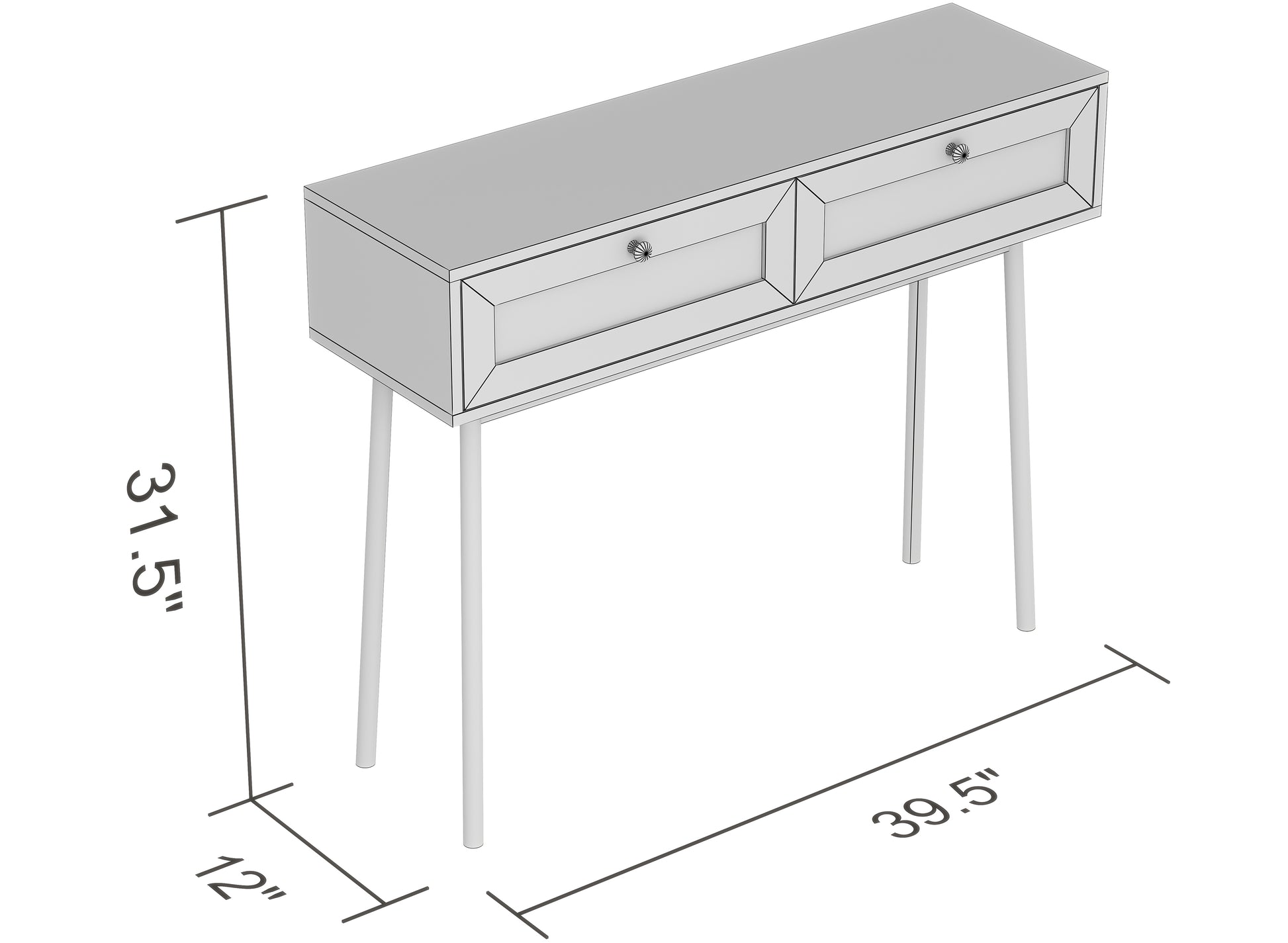 Mid-Century Modern Console Table with 2 Rattan Drawers, Natural Wood Look Sofa Table for Entryway, Hallway, or Living Room