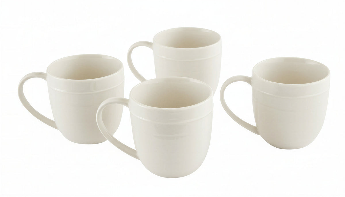 Ensemble de vaisselle, 32 pièces, porcelaine phosphatique (bone china), rebord rond en relief, blanc – vue 4
