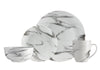 Dinnerware Set with Gold Flatware, Porcelain, 16-Piece Dinnerware, Grey Marble Look – view 2
