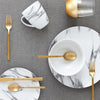 Dinnerware Set with Gold Flatware, Porcelain, 16-Piece Dinnerware, Grey Marble Look – view 7